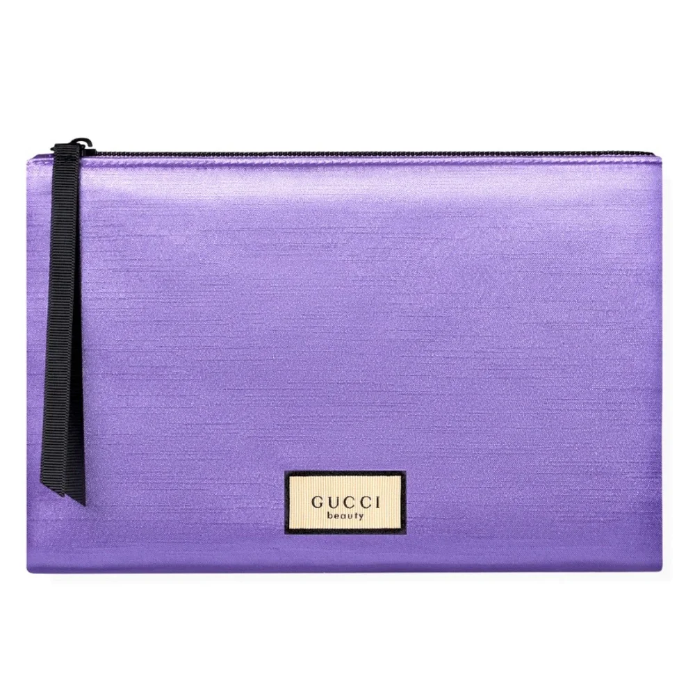 LAST 1! GUCCI Beauty Purple Satin Cosmetics Bag π NEW Makeup Pouch - Picture 1 of 1